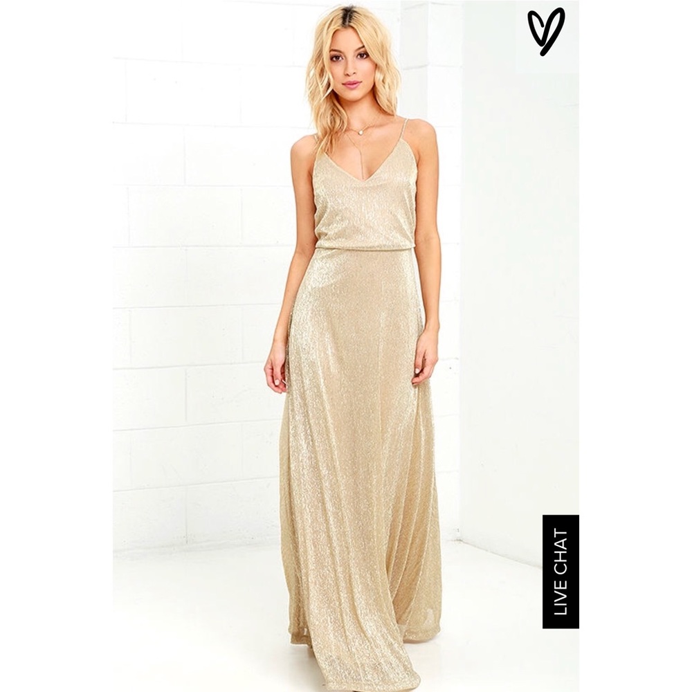 Lulu’s Gold Maxi Dress
